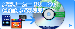 メモリーカードの画像をＣＤに保存できます