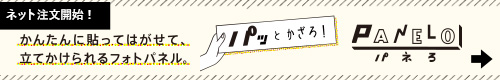 かんたんに貼ってはがせて立てかけられるフォトパネル。「パッとかざろ！パネろ」