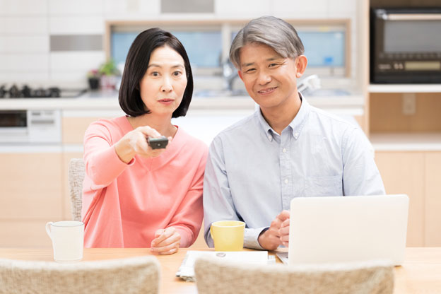 リビングで鑑賞を楽しむ