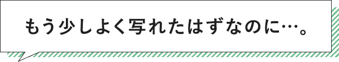 もう少しよく写れたはずなのに…