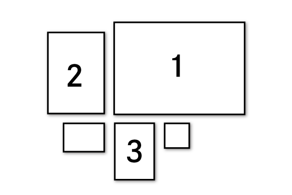 大きいサイズから配置していく